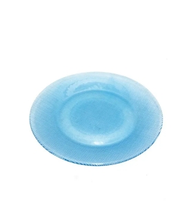 Bajo Plato de Cristal Azul Ø31cm